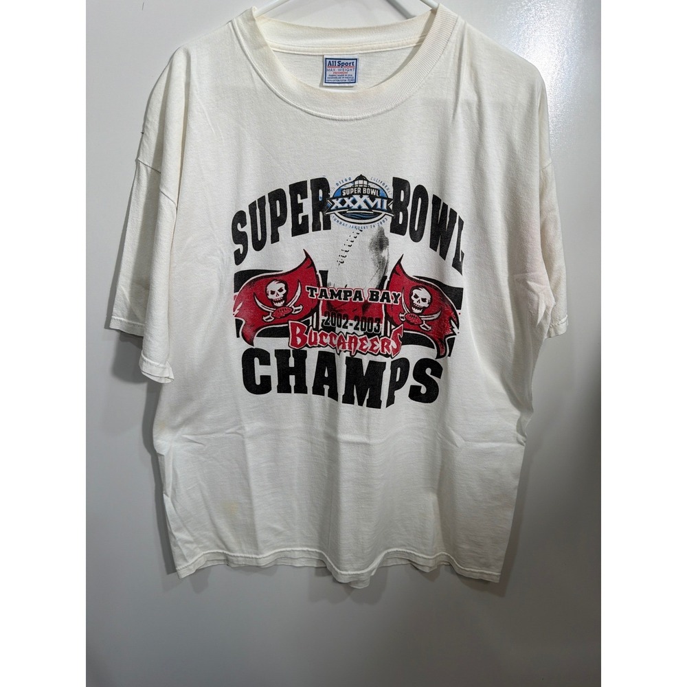 Vintage Tampa Bay Buccaneers Super Bowl XXXVII Champs T Shirt All Sport White XL